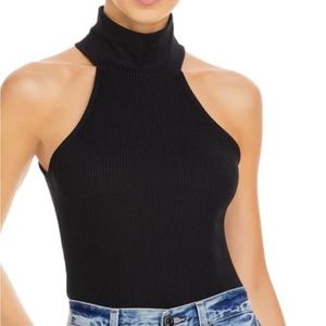 Aqua women’s mock neck ribbed bodysuit